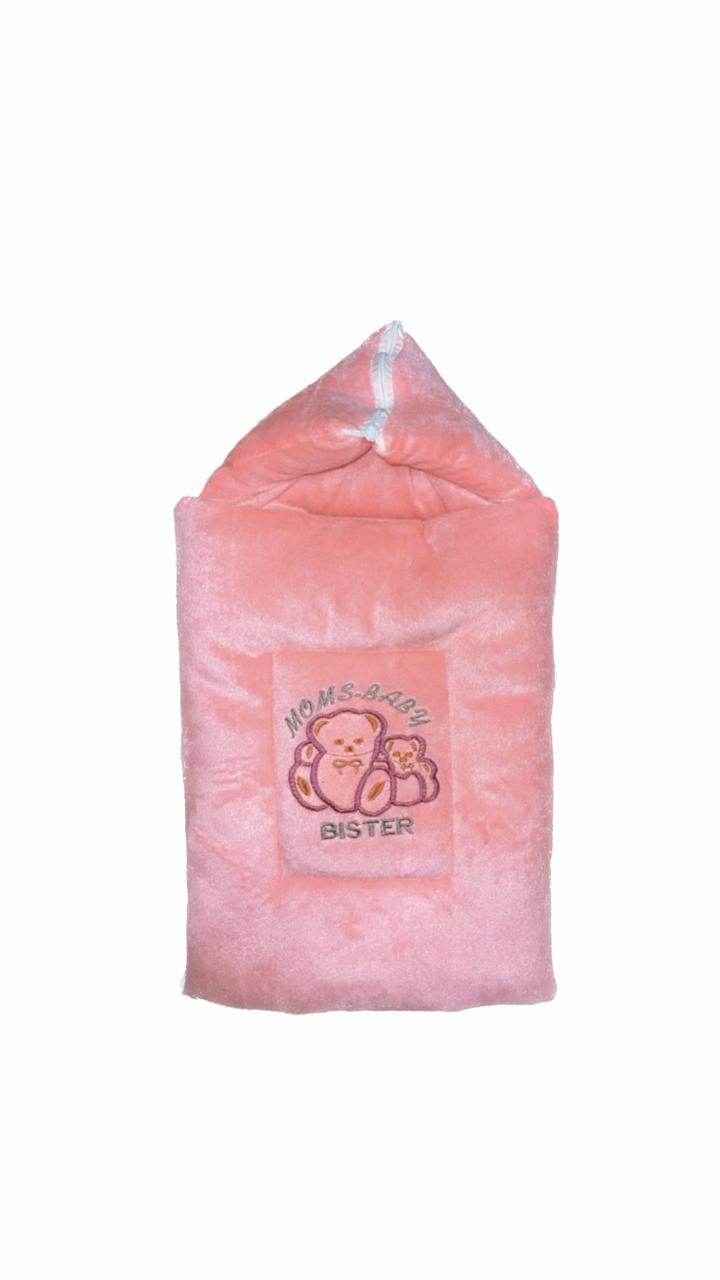 Baby Sleeping Bag – Soft Velvet Newborn Sack with Teddy Bear Embroidery | Baby Bister