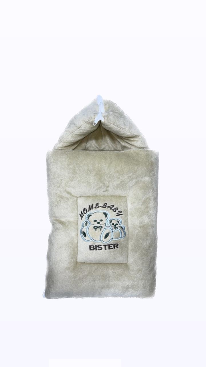 Baby Sleeping Bag – Soft Velvet Newborn Sack with Teddy Bear Embroidery | Baby Bister