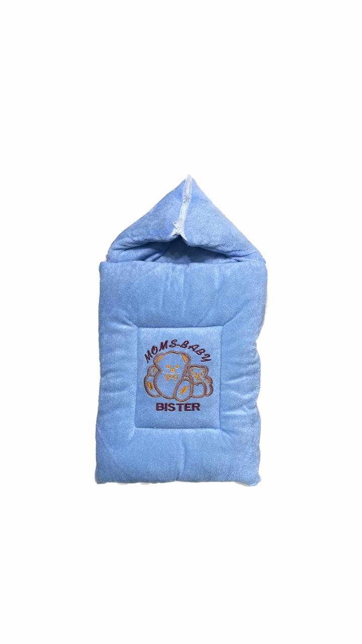Baby Sleeping Bag – Soft Velvet Newborn Sack with Teddy Bear Embroidery | Baby Bister
