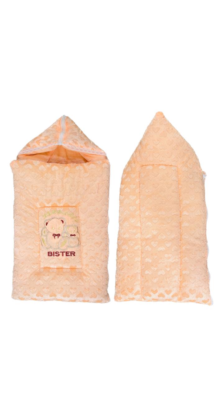 Baby Sleeping Bag – Soft Velvet Newborn Sack with Teddy Bear Embroidery | Baby Bister
