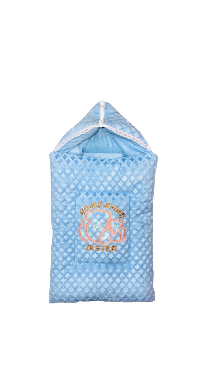 Baby Sleeping Bag – Soft Velvet Newborn Sack with Teddy Bear Embroidery | Baby Bister
